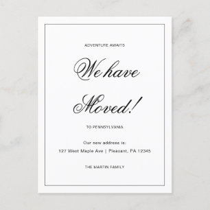 Äventyr väntar på Nya adress Flytta Vykort