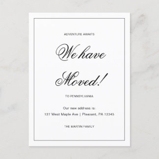 Äventyr väntar på Nya adress Flytta Vykort