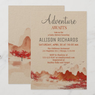 Äventyr väntar på skogshuggdusch inbjudningar