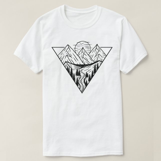 Äventyr väntar på sommarberget älskare t shirt (Design framsida)