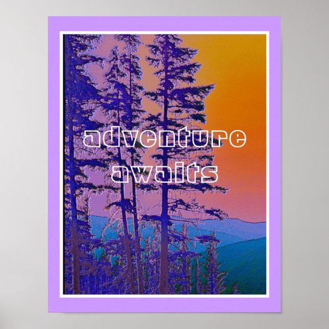 äventyr väntar på textcitat från bergscentret poster (Framsidan)