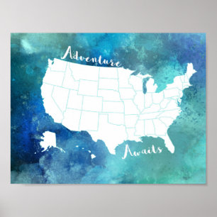 Äventyr väntar på United States Poster