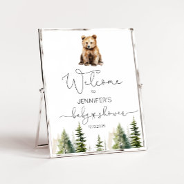 Äventyr väntar på välkomnande av babyduschen i sko poster