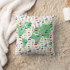 Äventyr väntar på världskartan Fordon Kudde