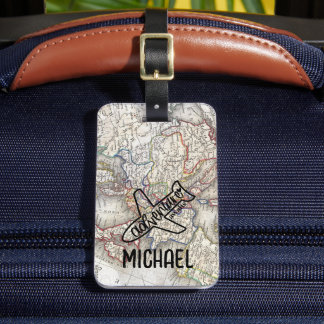 Äventyr väntar på världskartan över resande i värl bagagebricka