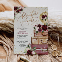 Äventyr väntar på Vintage Blommigt  Travel Baby Sh