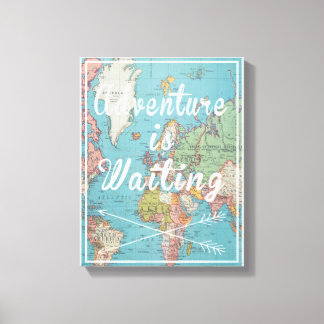 Äventyr väntar på Vintage World Map Canvas