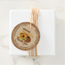 Äventyr Väntar Rustika Solros Bröllopsdusch Gåvor Etiketter