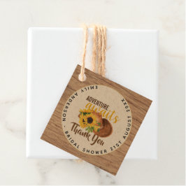 Äventyr Väntar Rustika Solroser Bröllopsdusch Gåvor Etiketter