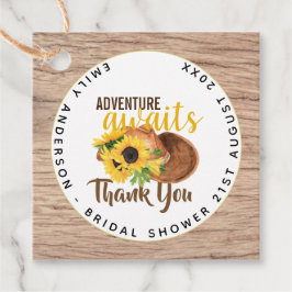 Äventyr Väntar Rustika Solroser Bröllopsdusch Gåvor Etiketter