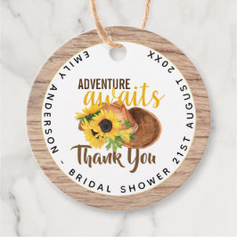 Äventyr Väntar Rustika Solroser Bröllopsfest Gåvor Etiketter