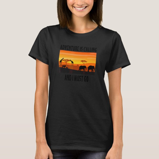 Äventyr väntar Safari T Shirt (Framsida)