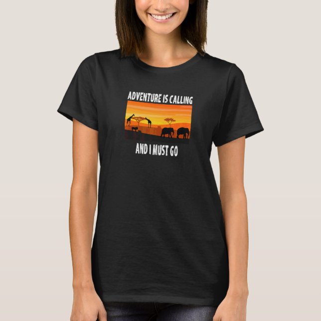Äventyr väntar Safari   T Shirt (Framsida)