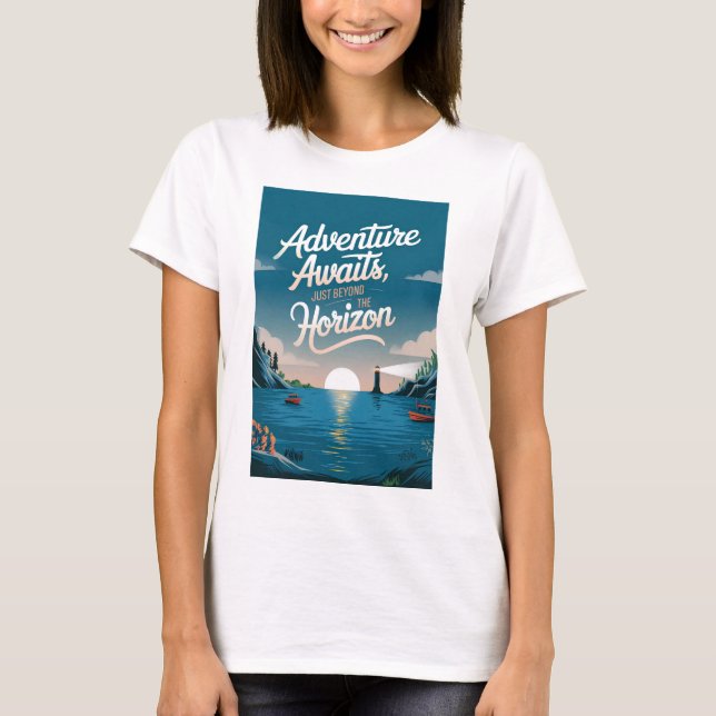Äventyr väntar, strax utanför horisonten t shirt (Framsida)