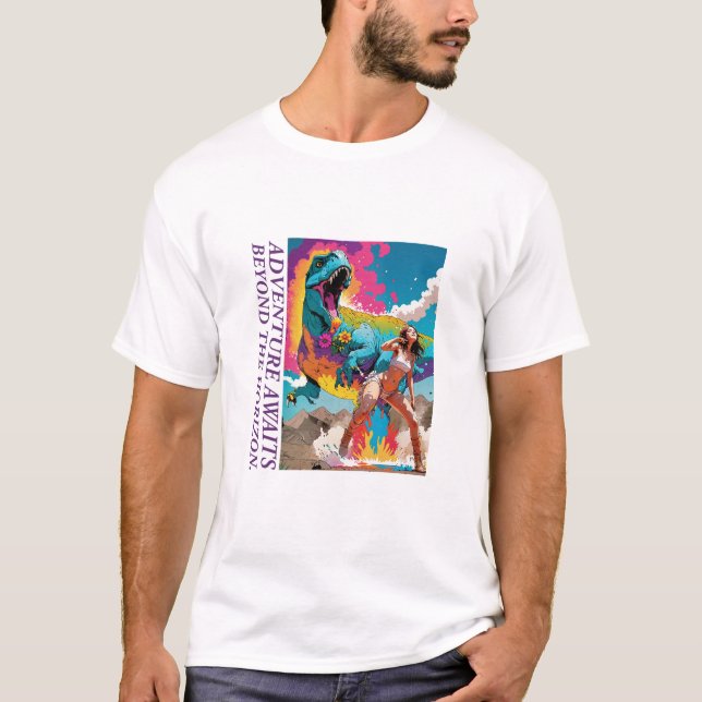 Äventyr väntar utanför horisonten t shirt (Framsida)