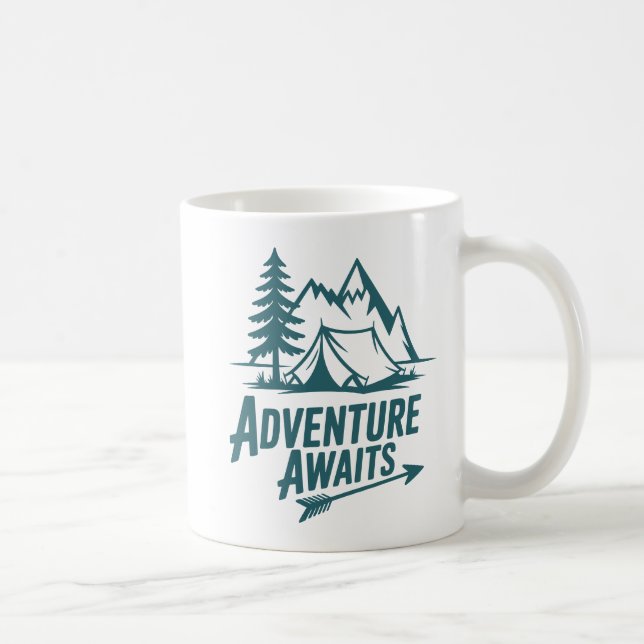Äventyr väntar utomhus campingkaffe kaffemugg (Höger)