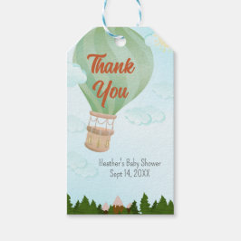 Äventyr väntar varmluftsballong presentetikett