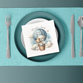 Äventyr Väntar Varmluftsballong Valp Baby Shower Pappersservett