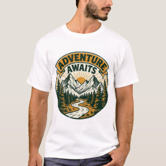 Äventyr Väntar Vintage Berg Utomhus T Shirt