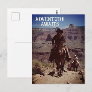 Äventyr Väntar Western Utomhus Tema Vykort