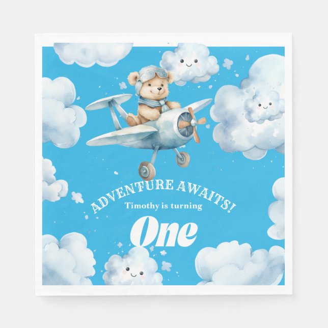 Äventyr Vingar: Teddys första födelsedagsundantag Pappersservett (Framsidan)