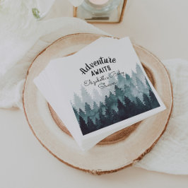 Äventyr Watercolor Rustic Forest Baby Shower Pappersservett