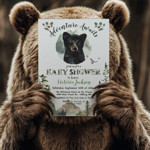 Äventyr Woodland Baby Bear Forest Baby Shower Inbjudningar