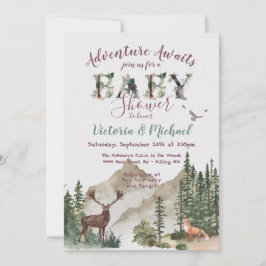 Äventyr Woodland Bergsskog, babyskor Inbjudningar