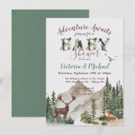 Äventyr Woodland Bergsskog, babyskor Inbjudningar