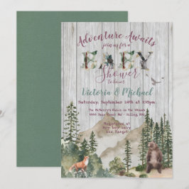 Äventyr Woodland Bergsskog, babyskor Inbjudningar