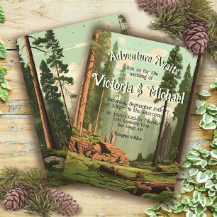 Äventyr Woodland Forest Bröllop Inbjudningar
