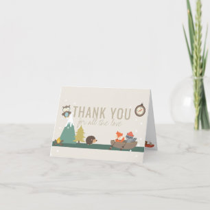 Äventyr Woodland Neutralt Taupe Baby Shower Tack Kort