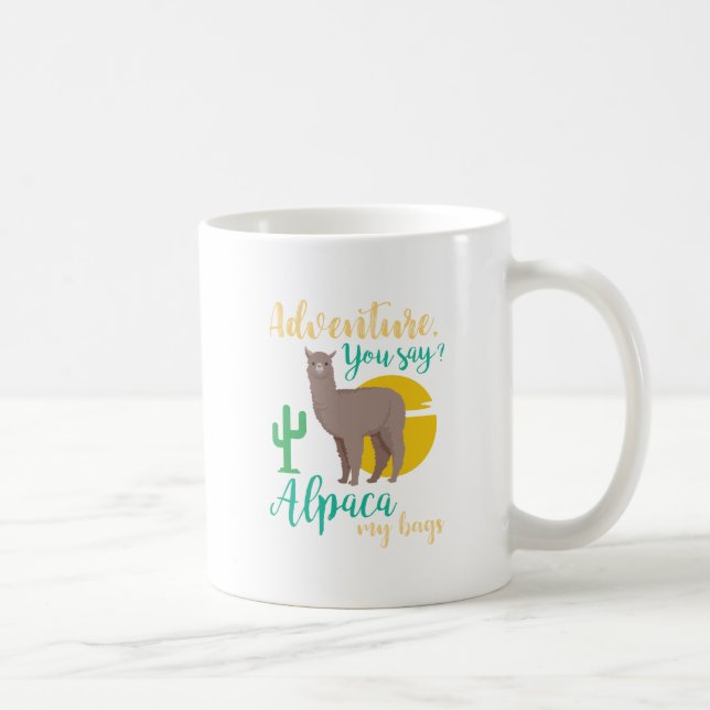Äventyra dig något att säga? Min Alpaca hänger lös Kaffemugg (Höger)