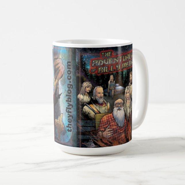 Äventyren Billy Meier Webben-Tecknad Kaffemugg (Framsida höger)