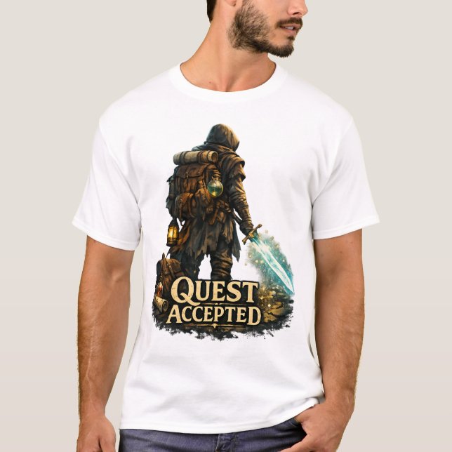 Äventyret Accepterat Fantasy Äventyrare T Shirt (Framsida)