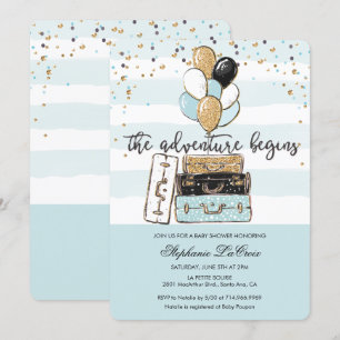 Äventyret Börjar Baby Shower Inbjudan