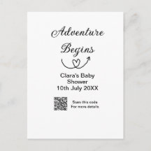 Äventyret börjar baby shower skanna QR-kod hjärta