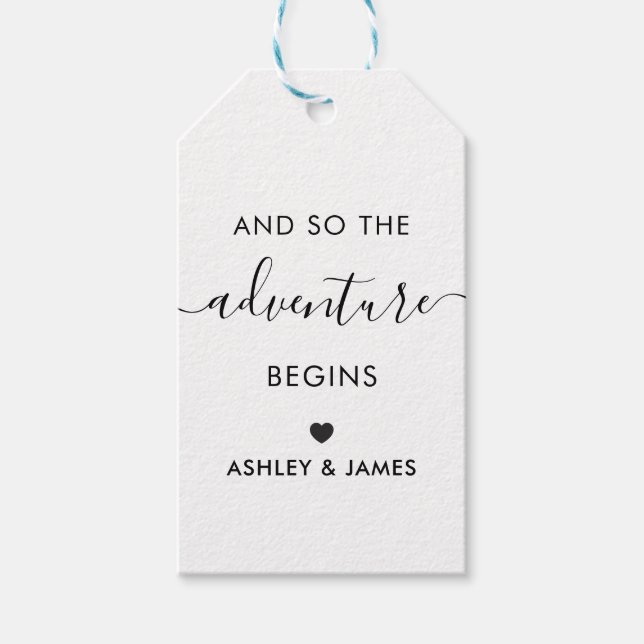 Äventyret Börjar, Bröllags Välkomsttagg, Kraft Presentetikett (Framsidan)