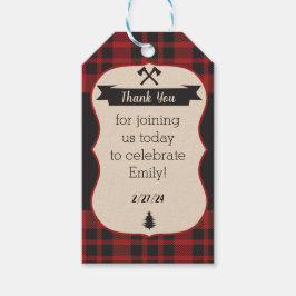 Äventyret Börjar!  Buffalo-rutig Bebis-babyshower Presentetikett