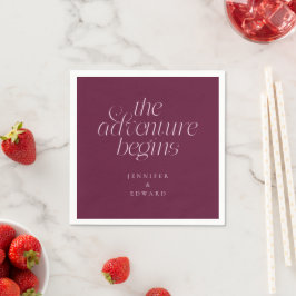 Äventyret Börjar Cranberry Modern Typografi Pappersservett