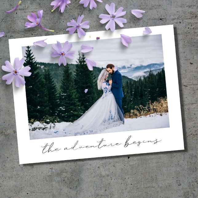 Äventyret Börjar Foto Bröllopsannons Meddelande Vykort (Skapare uppladdad)