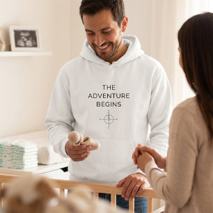 Äventyret Börjar Söt Ny Bebis Annonsering Hoodie