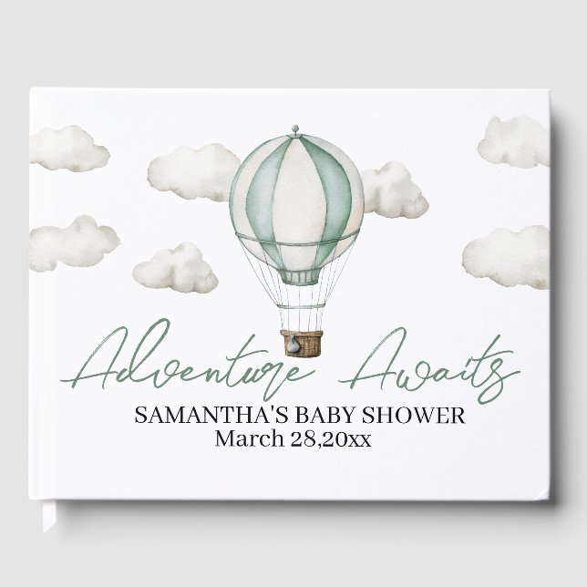 Äventyret Väntar Baby Shower Gästbok (Framsida)