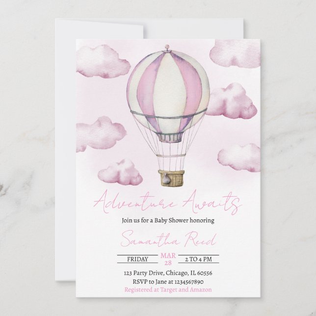 Äventyret Väntar Baby Shower Inbjudan (Framsida)
