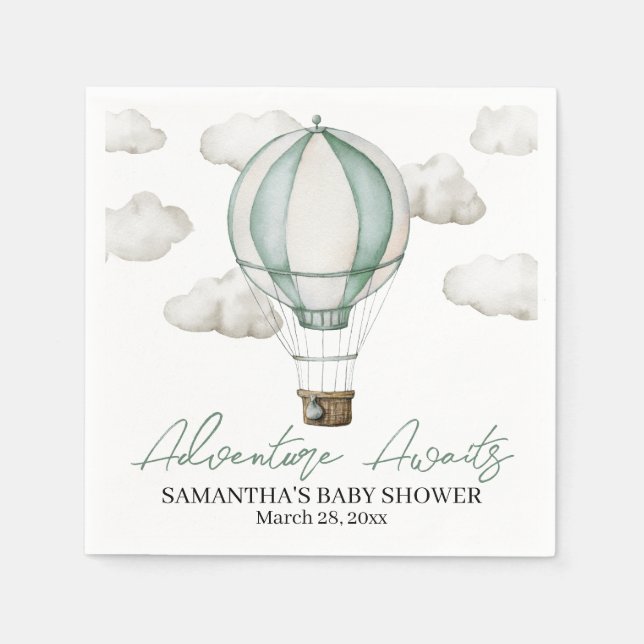 Äventyret Väntar Baby Shower Pappersservett (Framsidan)