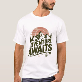 Äventyret väntar Bergsvandring Vintage Utomhus T Shirt