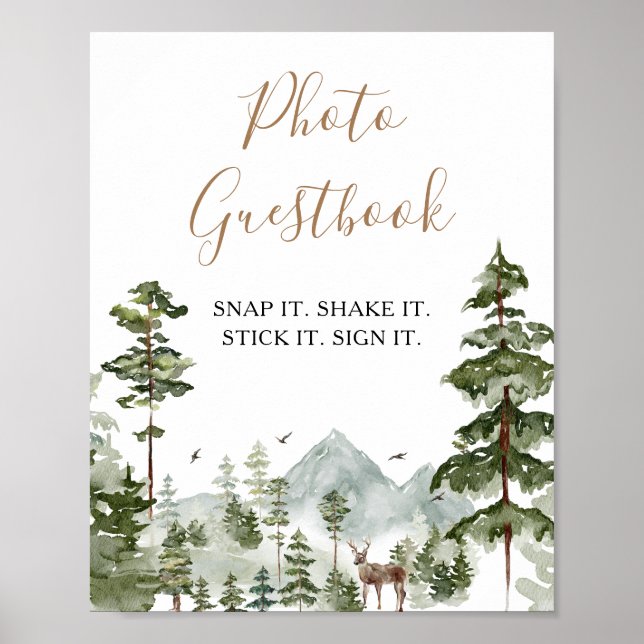 Äventyret Väntar Bröllopsdusch Foto Gästbok Poster (Framsidan)