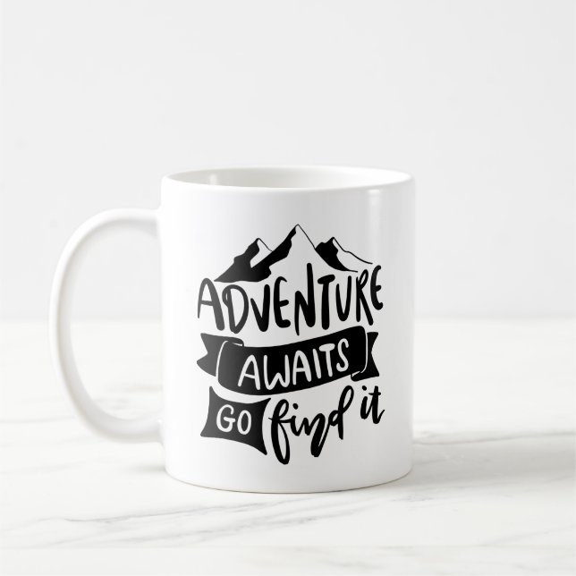 Äventyret väntar, gå och hitta det Inspirerande Ci Kaffemugg (Vänster)