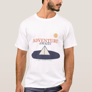 Äventyret Väntar Modern Natur Scen T-shirt