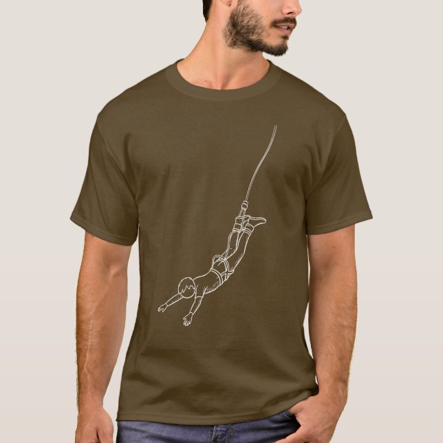 Äventyrlig bungee-hoppare med anpassningsbar text  t shirt (Framsida)